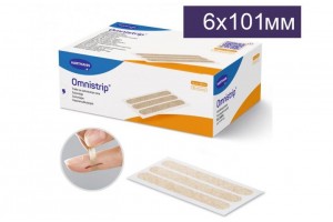 Полоски пластырные Омнистрип (Omnistrip) гипоаллергенные стер.6мм х101мм,Уп 500шт (50бл*10шт)