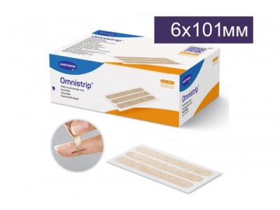 Полоски пластырные Омнистрип (Omnistrip) гипоаллергенные стер.6мм х101мм,Уп 500шт (50бл*10шт)