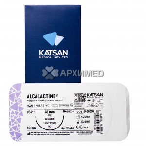 Шовный материал ALCALACTINE 1 90 см, колющая 48мм 1/2, 12 шт/уп Шовный материал ALCALACTINE 1 90 см, колющая 48мм 1/2, 12 шт/уп