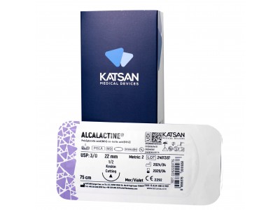 Шовный материал ALCALACTINE 3/0 75 см, режущая 22мм 1/2, 12 шт/уп