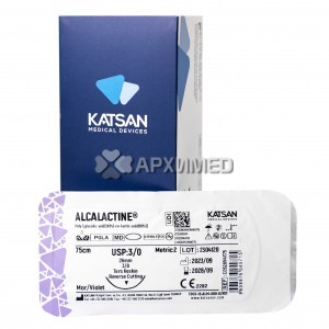 Шовный материал ALCALACTINE 3/0 75 см, обратно-режущая 26мм 3/8, 12 шт/уп