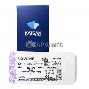 Шовный материал ALCALACTINE 4/0 45 см, режущая прямая 13мм, 12 шт/уп