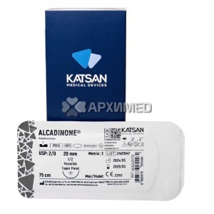 Шовный материал ALCADINONE 2/0 75 см, колющая 20мм 1/2, 12 шт/уп