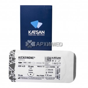Шовный материал ALCADINONE 4/0 75 см, режущая 20мм 1/2, 12 шт/уп Шовный материал ALCADINONE 4/0 75 см, режущая 20мм 1/2, 12 шт/уп