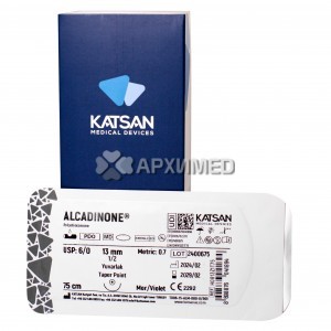 Шовный материал ALCADINONE 6/0 75 см, колющая 13мм 1/2, 12 шт/уп Шовный материал ALCADINONE 6/0 75 см, колющая 13мм 1/2, 12 шт/уп