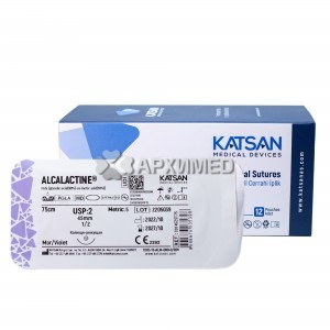 Шовный материал ALCALACTINE 2 75 см, колюще-режущая 45мм 1/2, 12 шт/уп