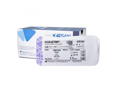 Шовный материал ALCALACTINE 2/0 75 см, колющая 26мм 1/2, 12 шт/уп