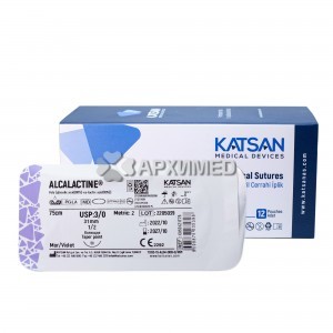 Шовный материал ALCALACTINE 3/0 75 см, колющая 31мм 1/2, 12 шт/уп