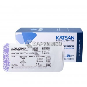 Шовный материал ALCALACTINE 4/0 75 см, колющая 17мм 1/2, 12 шт/уп