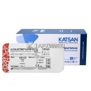 Шовный материал ALCALACTINE RAPID 4/0 45 см, режущая 19мм 3/8, 12 шт/уп