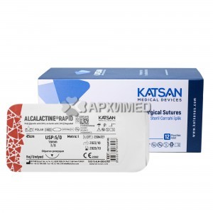 Шовный материал ALCALACTINE RAPID 5/0 45 см, обратно-режущая 16мм 3/8, 12 шт/уп