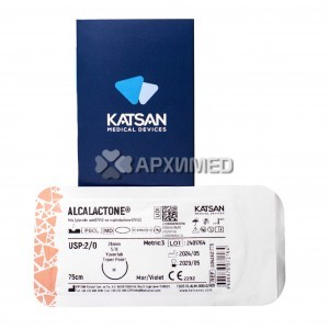 Шовный материал ALCALACTONE 2/0 75 см, колющая 26мм 5/8, 12 шт/уп Шовный материал ALCALACTONE 2/0 75 см, колющая 26мм 5/8, 12 шт/уп