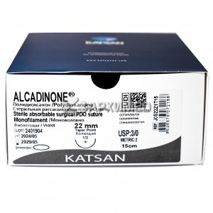 Шовный материал Полидиоксанон (ALCADINONE) нить для безузлового шва 3/0 15 см, колющая 22мм 1/2, 12 шт/уп Шовный материал Полидиоксанон (ALCADINONE) нить для безузлового шва 3/0 15 см, колющая 22мм 1/2, 12 шт/уп