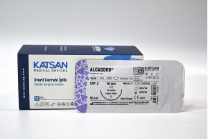 Шовный материал ALCASORB 2 90см, колющая 40мм, 1/2, 12шт/уп