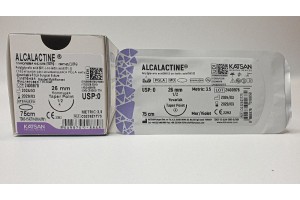 Шовный материал ALCALACTINE 0 75см, колющая 26мм, 1/2, 12шт/уп
