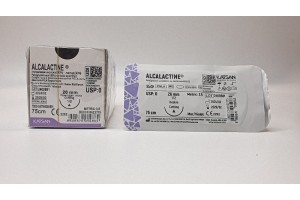 Шовный материал ALCALACTINE 0 75см, режущая 26мм, 1/2, 12шт/уп