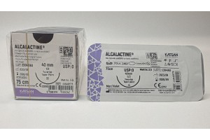 Шовный материал ALCALACTINE 0 75см, колющая 40мм, 1/2, 12шт/уп