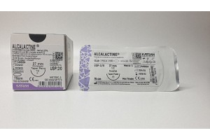 Шовный материал ALCALACTINE 2/0 75см, колющая 27мм, 1/2, 12шт/уп