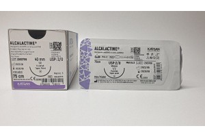 Шовный материал ALCALACTINE 2/0 75см, колющая 40мм, 1/2, 12шт/уп