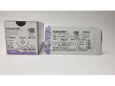 Шовный материал ALCALACTINE 2/0 75см, колющая 40мм, 1/2, 12шт/уп