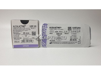 Шовный материал ALCALACTINE 3/0 45см, колющая 20мм, 3/8, 12шт/уп