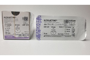 Шовный материал ALCALACTINE 3/0 70см, колющая 22мм, 1/2, 12шт/уп