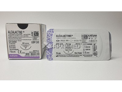 Шовный материал ALCALACTINE 3/0 75см, колющая 26мм, 3/8, 12шт/уп