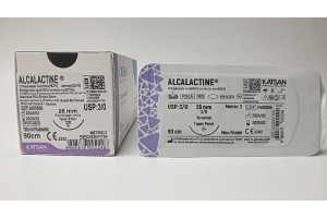 Шовный материал ALCALACTINE 3/0 90см, колющая 26мм, 3/8, 12шт/уп