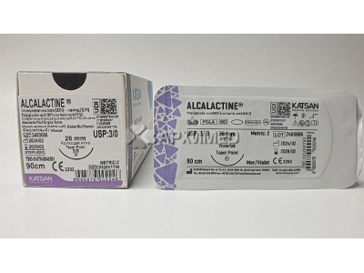 Шовный материал ALCALACTINE 3/0 90см, колющая 26мм, 3/8, 12шт/уп
