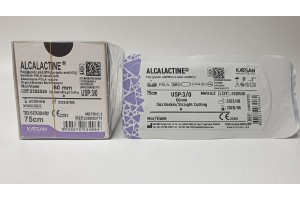 Шовный материал ALCALACTINE 3/0 75см, режущая 60мм, прямая, 12шт/уп