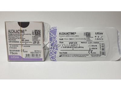 Шовный материал ALCALACTINE 3/0 75см, режущая 60мм, прямая, 12шт/уп
