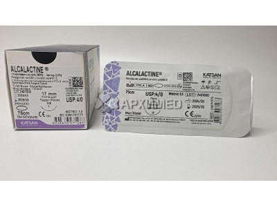 Шовный материал ALCALACTINE 4/0 75см, колющая 17мм, 3/8, 12шт/уп