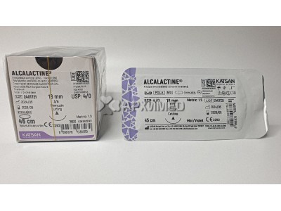 Шовный материал ALCALACTINE 4/0 45см, режущая 18мм, 3/8, 12шт/уп