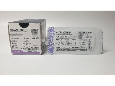Шовный материал ALCALACTINE 4/0 75см, обратно-режущая 18мм, 3/8, 12шт/уп