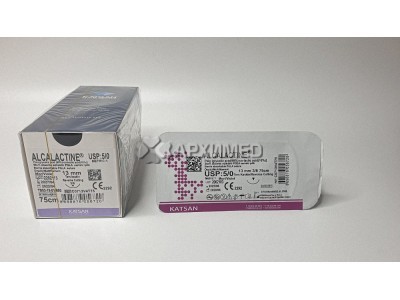 Шовный материал ALCALACTINE 5/0 75см, обратно-режущая 13мм, 3/8, 12шт/уп