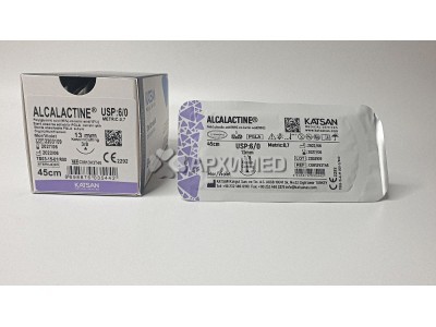 Шовный материал ALCALACTINE 6/0 45см, режущая 13мм, 3/8, 12шт/уп