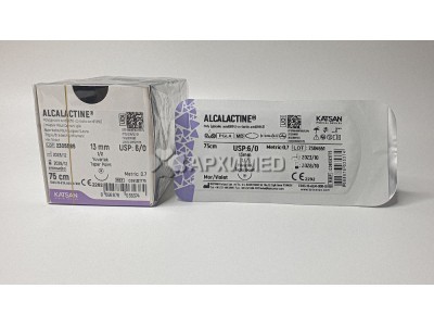 Шовный материал ALCALACTINE 6/0 75см, колющая 13мм, 1/2, 12шт/уп