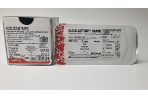 Шовный материал ALCALACTINE RAPID 5/0 75см, колющая 13мм, 3/8, 12шт/уп