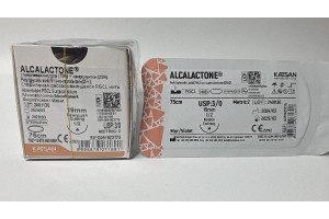 Шовный материал ALCALACTONE 3/0 75см, режущая, 19мм, 1/2, 12шт/уп