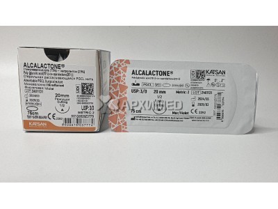 Шовный материал ALCALACTONE 3/0 75см, режущая 20мм, 1/2, 12шт/уп