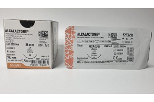 Шовный материал ALCALACTONE 3/0 75см, режущая 25мм, 3/8, 12шт/уп
