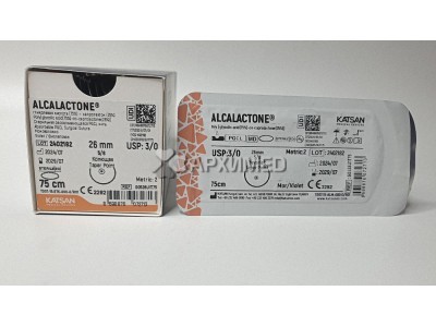 Шовный материал ALCALACTONE 3/0 75см, колющая 26мм, 5/8, 12шт/уп