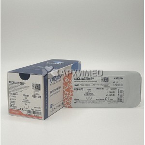 Шовный материал ALCALACTONE 6/0 45см, режущая 13мм, 3/8, двухигольная, 12шт/уп