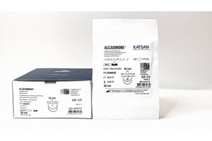 Шовный материал ALCADINONE 2/0 30см, колющая 26мм, 1/2, двухигольная, 12шт/уп