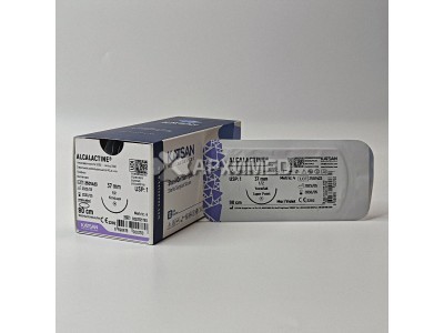 Шовный материал ALCALACTINE 1 90см, колющая 37мм, 1/2, 12шт/уп