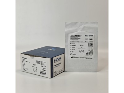 J0526Z1F32 Шовный материал ALCADINONE 3/0 32см, колющая 26мм, 1/2, двухигольная, 12шт/уп