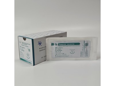 PB72020B0 Шовный материал не рассасывающийся POLYESTER 2/0 75см, колющая 20мм, 1/2, 12шт/уп